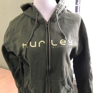 Green Hurley zip-up sweatshirt